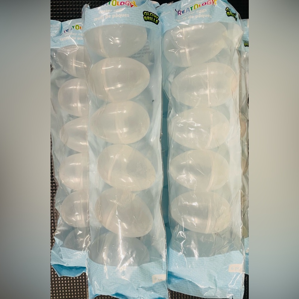Glow in Dark Clear Plastic Easter Eggs-Fillable Large Eggs,30 openable eggs